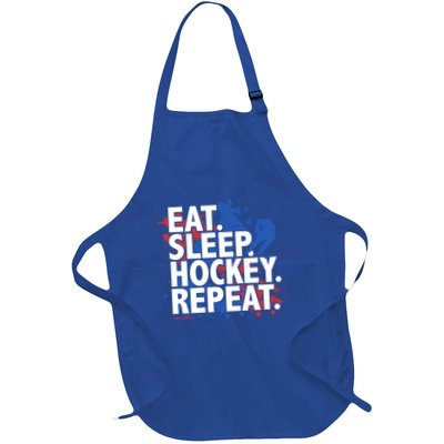 Eat Sleep Hockey Repeat Funny Hockey Player Saying Slogan Gift Apron