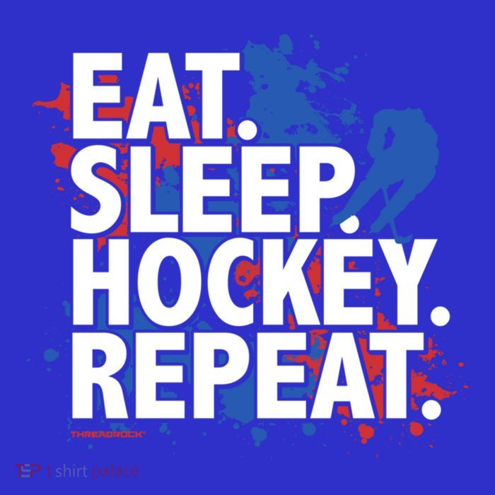Eat Sleep Hockey Repeat Funny Hockey Player Saying Slogan Gift Tall T-Shirt
