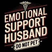 Emotional Support Husband Do Not Pet 7-Panel Snapback Hat