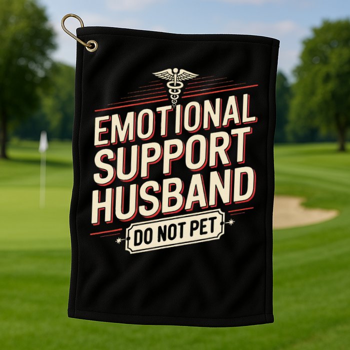 Emotional Support Husband Do Not Pet Golf Towel