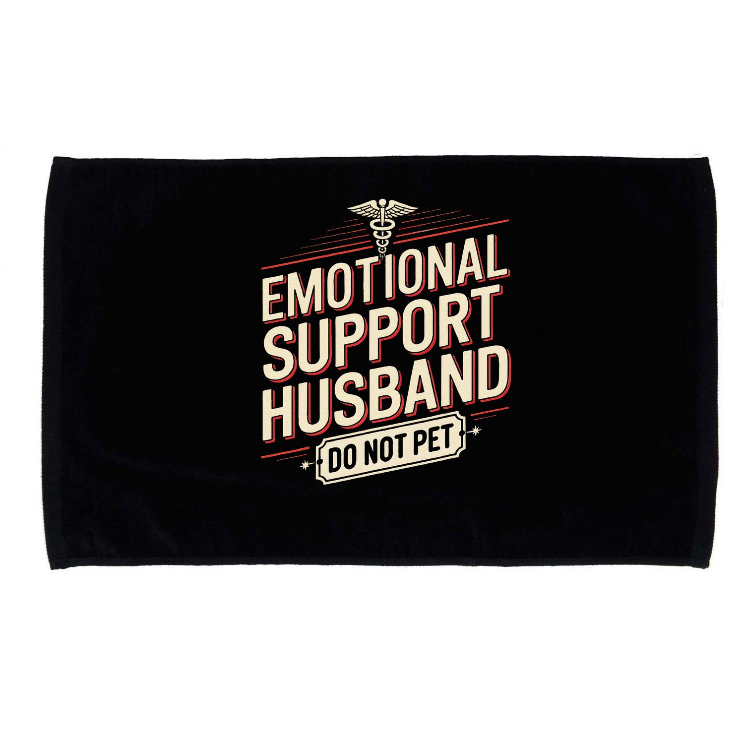 Emotional Support Husband Do Not Pet Microfiber Hand Towel
