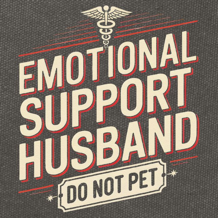 Emotional Support Husband Do Not Pet Cotton Canvas Backpack