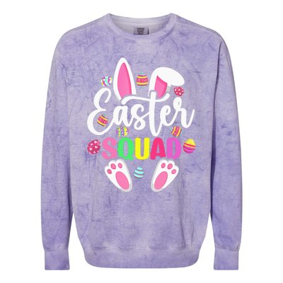 Easter Squad Happy Easter Cute Bunny Rabbit Crew Hunting Egg Colorblast Crewneck Sweatshirt