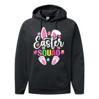 Easter Squad Happy Easter Cute Bunny Rabbit Crew Hunting Egg Performance Fleece Hoodie