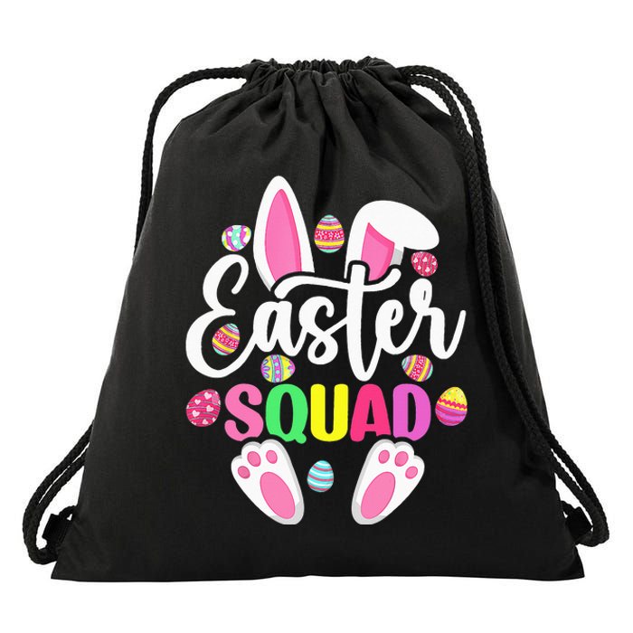 Easter Squad Happy Easter Cute Bunny Rabbit Crew Hunting Egg Drawstring Bag