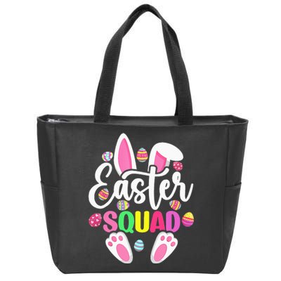 Easter Squad Happy Easter Cute Bunny Rabbit Crew Hunting Egg Zip Tote Bag