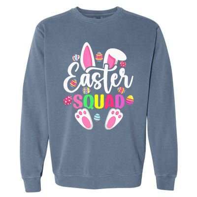 Easter Squad Happy Easter Cute Bunny Rabbit Crew Hunting Egg Garment-Dyed Sweatshirt