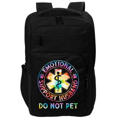 Emotional Support Husband Do Not Pet Tie Dye Funny Marriage Impact Tech Backpack