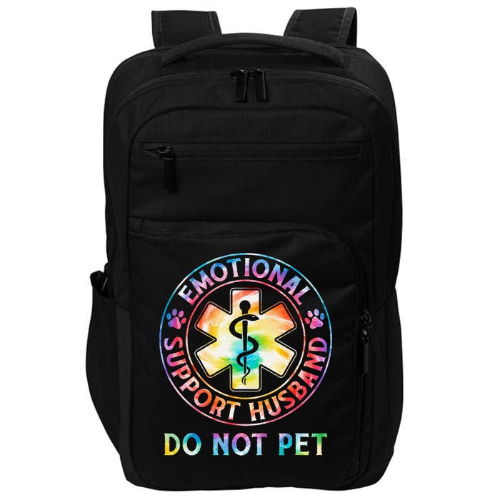 Emotional Support Husband Do Not Pet Tie Dye Funny Marriage Impact Tech Backpack