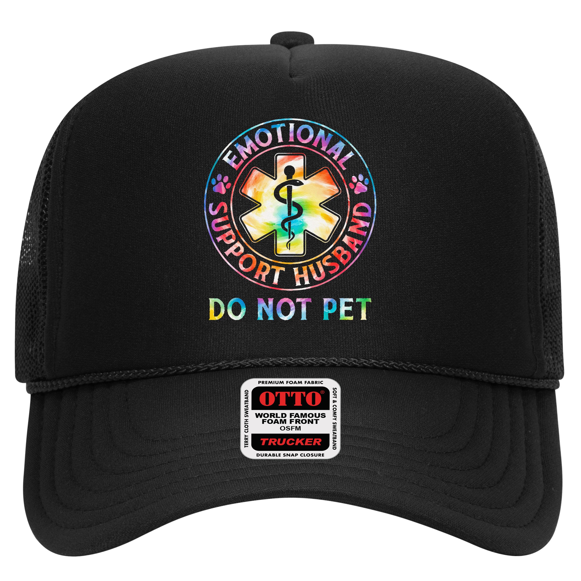 Emotional Support Husband Do Not Pet Tie Dye Funny Marriage Hat