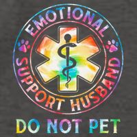 Emotional Support Husband Do Not Pet Tie Dye Funny Marriage Vector Backpack