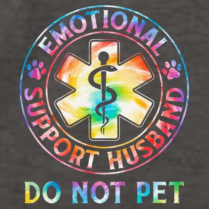 Emotional Support Husband Do Not Pet Tie Dye Funny Marriage Vector Backpack
