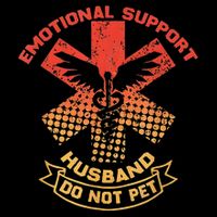 Emotional Support Husband Do Not Pet Stripe Pom Pom Beanie