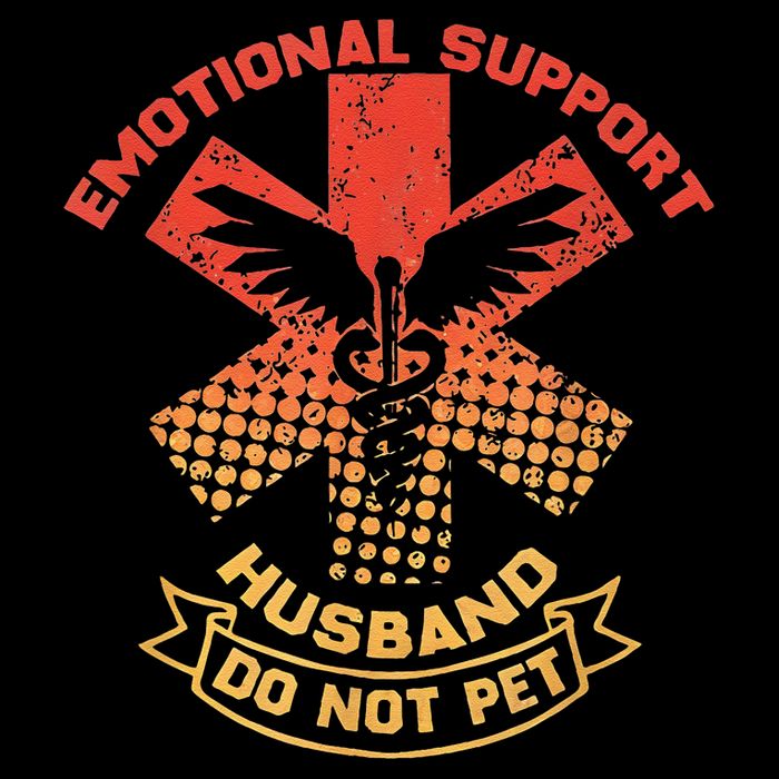 Emotional Support Husband Do Not Pet Stripe Pom Pom Beanie