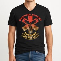 Emotional Support Husband Do Not Pet V-Neck T-Shirt