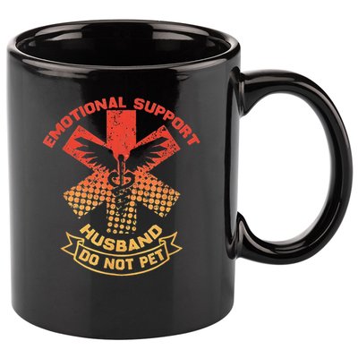 Emotional Support Husband Do Not Pet 11oz C Handle Ceramic Mug