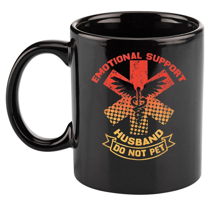 Emotional Support Husband Do Not Pet 11oz C Handle Ceramic Mug