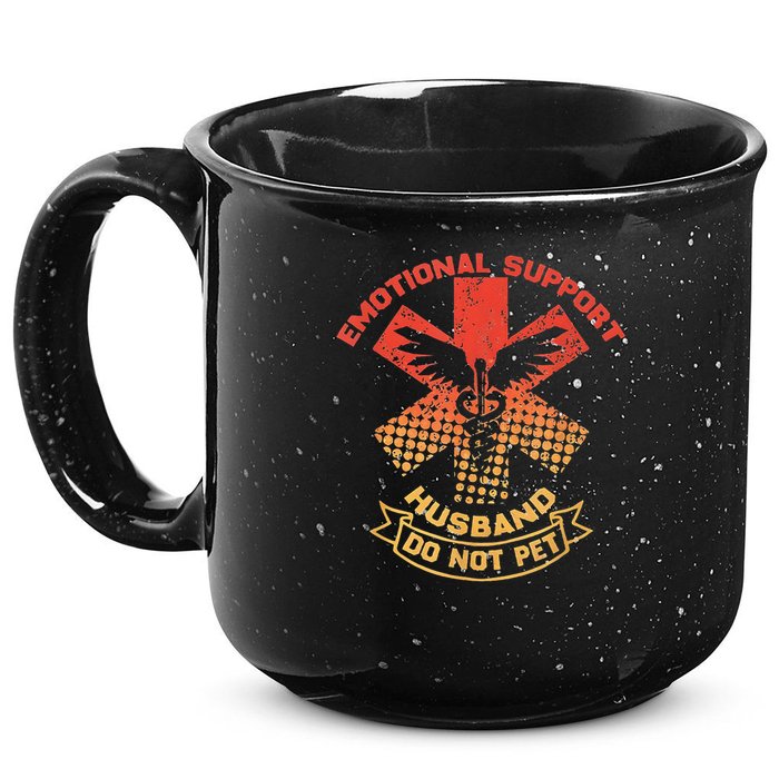 Emotional Support Husband Do Not Pet 15oz Campfire Ceramic Mug