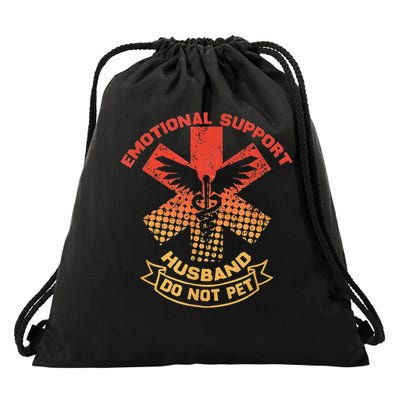 Emotional Support Husband Do Not Pet Drawstring Bag
