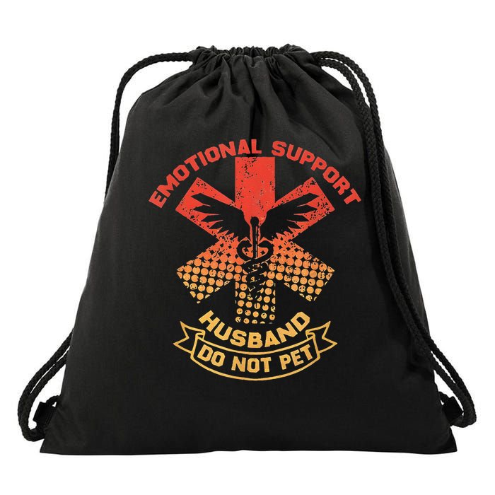Emotional Support Husband Do Not Pet Drawstring Bag
