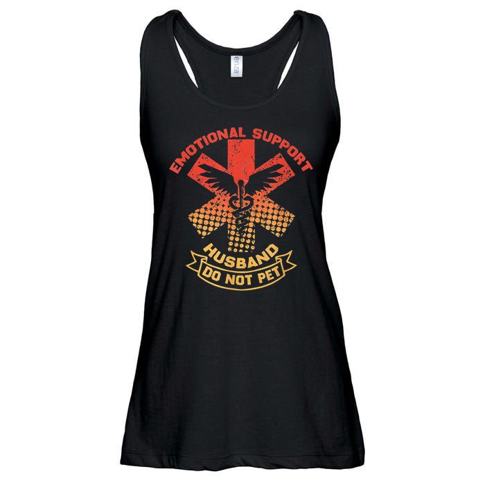 Emotional Support Husband Do Not Pet Ladies Essential Flowy Tank