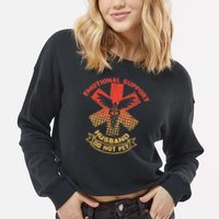 Emotional Support Husband Do Not Pet Cropped Pullover Crew