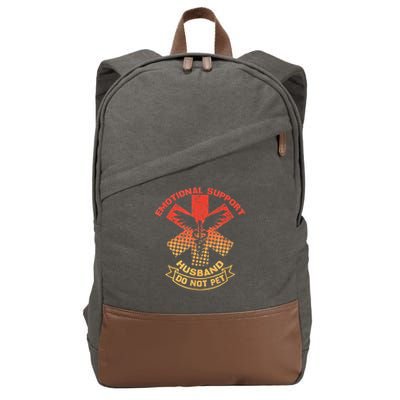 Emotional Support Husband Do Not Pet Cotton Canvas Backpack