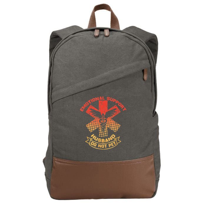 Emotional Support Husband Do Not Pet Cotton Canvas Backpack