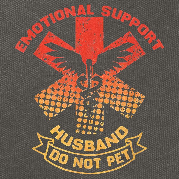 Emotional Support Husband Do Not Pet Cotton Canvas Backpack