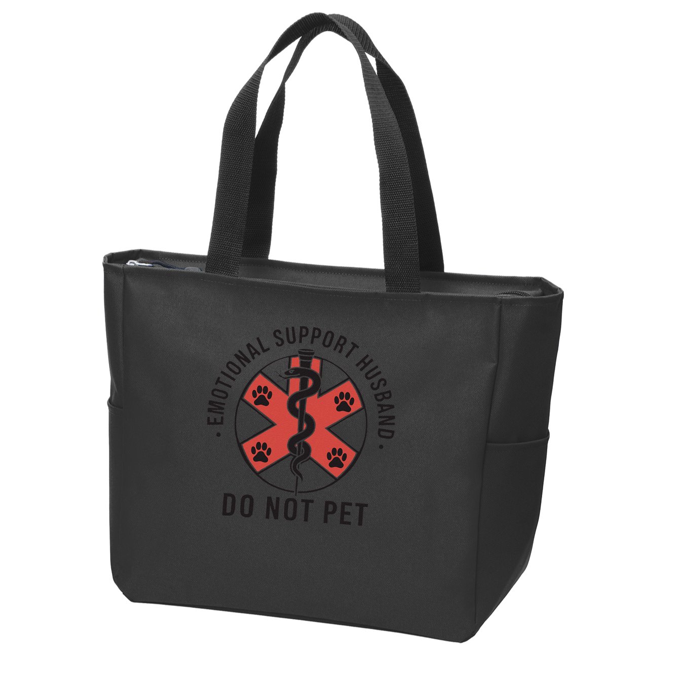 Emotional Support Husband Do Not Pet Funny Quote For Him Zip Tote Bag