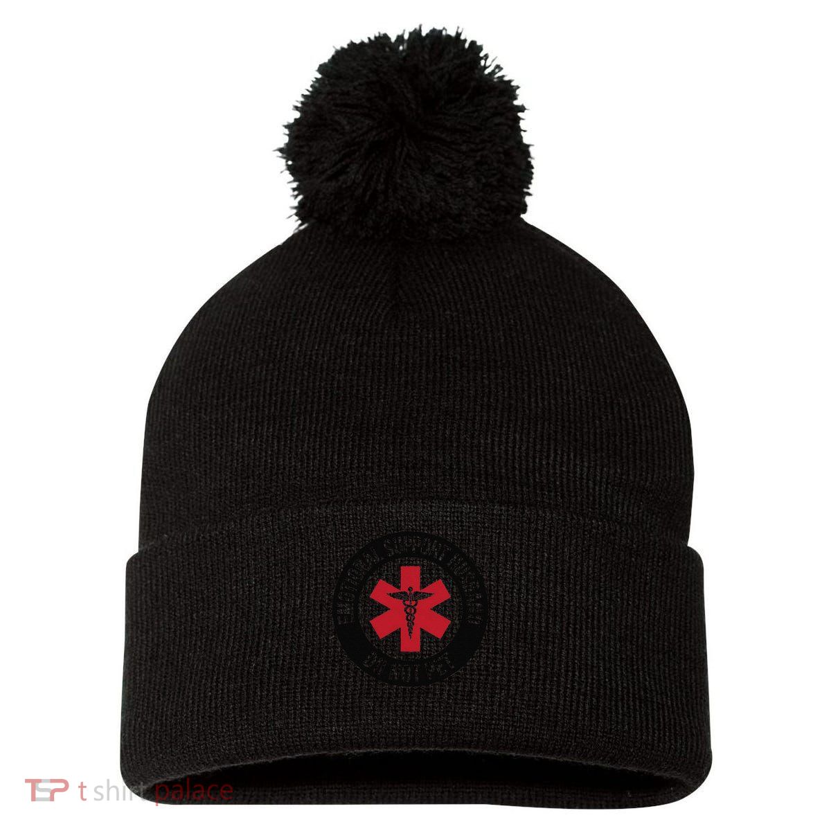 Emotional Support Husband Do Not Pet Pom Pom 12in Knit Beanie