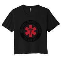Emotional Support Husband Do Not Pet Women's Crop Top Tee