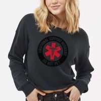Emotional Support Husband Do Not Pet Cropped Pullover Crew