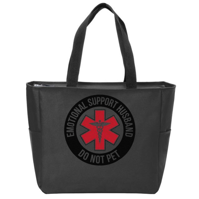 Emotional Support Husband Do Not Pet Zip Tote Bag