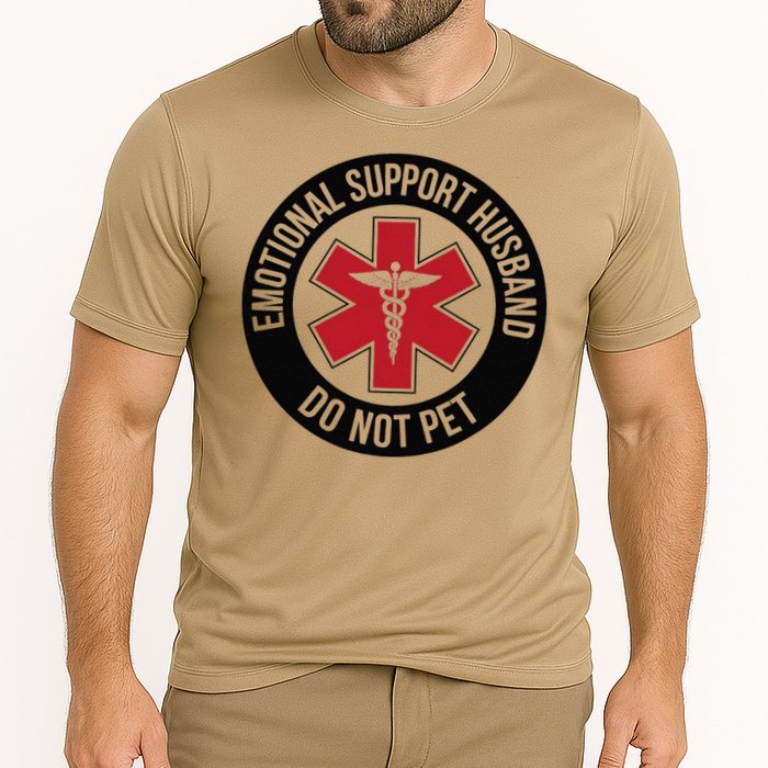 Emotional Support Husband Do Not Pet Cooling Performance Crew T-Shirt