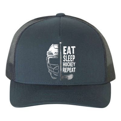 Eat Sleep Hockey Repeat Hockey Enthusiast Gift Yupoong Adult 5-Panel Trucker Hat