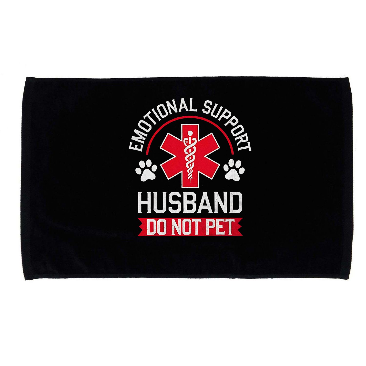 Emotional Support Husband Do Not Pet Microfiber Hand Towel