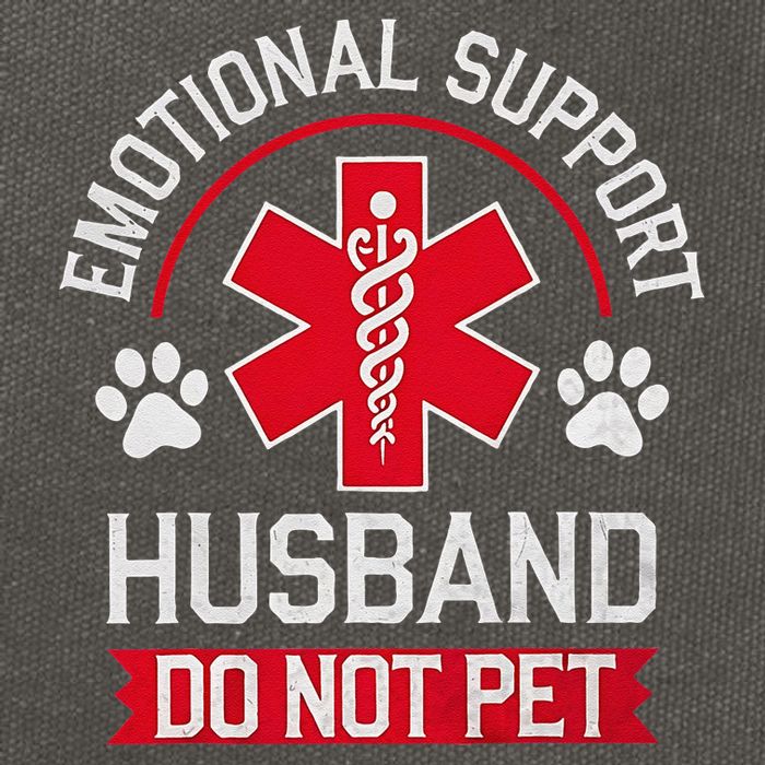 Emotional Support Husband Do Not Pet Cotton Canvas Backpack