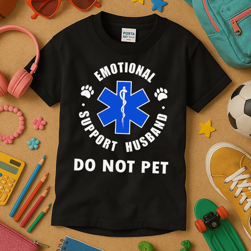 Emotional Support Husband Do Not Pet Kids T-Shirt