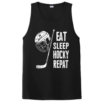 Eat Sleep Hockey Repeat Hockey Sport Meaningful Gift PosiCharge Competitor Tank