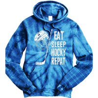 Eat Sleep Hockey Repeat Hockey Sport Meaningful Gift Tie Dye Hoodie