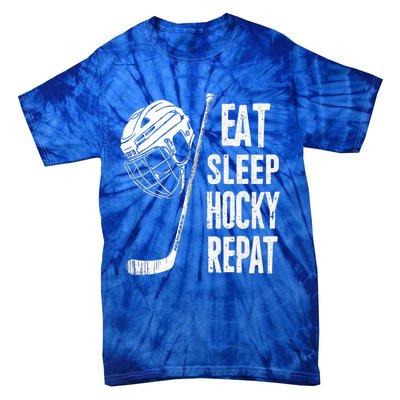 Eat Sleep Hockey Repeat Hockey Sport Meaningful Gift Tie-Dye T-Shirt