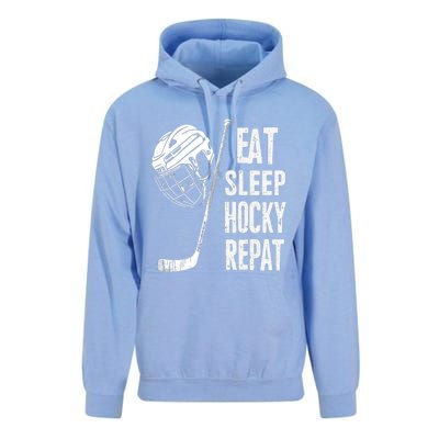 Eat Sleep Hockey Repeat Hockey Sport Meaningful Gift Unisex Surf Hoodie