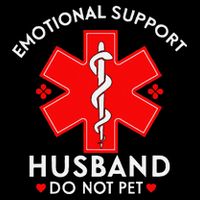 Emotional Support Husband Do Not Pet Fathers Mothers Day Flat Bill Trucker Hat