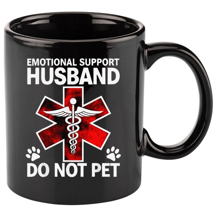 Emotional Support Husband Do Not Pet 11oz C Handle Ceramic Mug