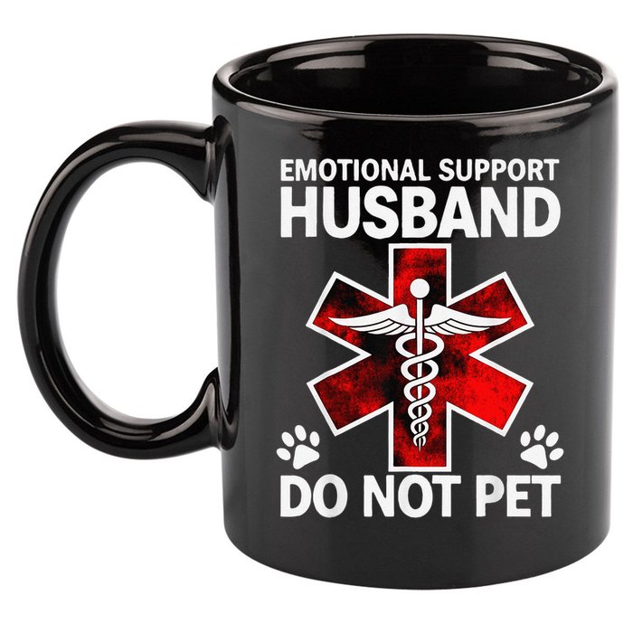 Emotional Support Husband Do Not Pet 11oz C Handle Ceramic Mug
