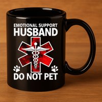 Emotional Support Husband Do Not Pet 11oz C Handle Ceramic Mug