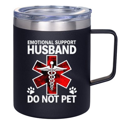 Emotional Support Husband Do Not Pet 12oz Stainless Steel Coffee Mug