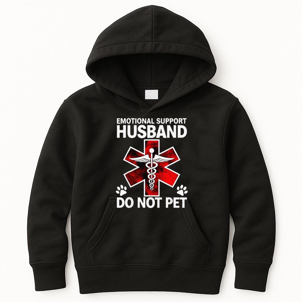 Emotional Support Husband Do Not Pet Kids Hoodie
