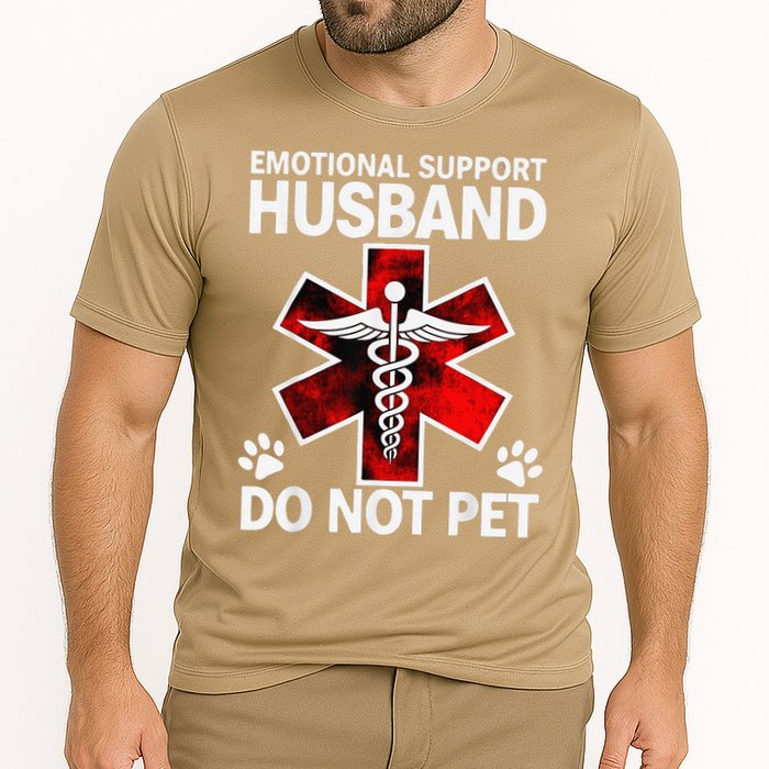 Emotional Support Husband Do Not Pet Cooling Performance Crew T-Shirt